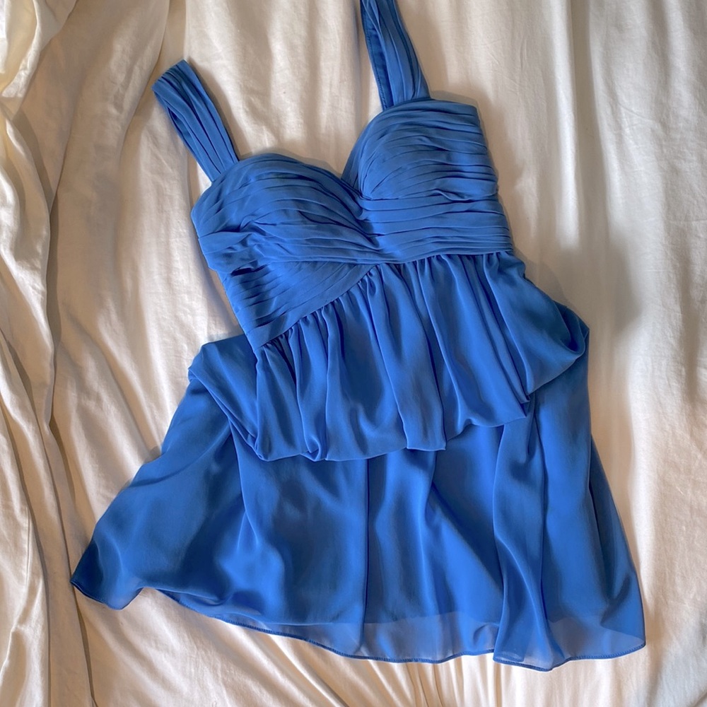 Bill Levkoff sweetheart Blue dress